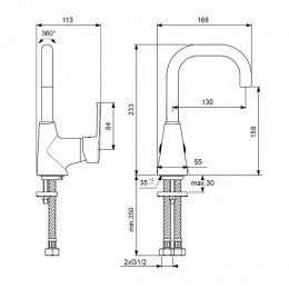 BA235AA UNO Смеситель для умывальника