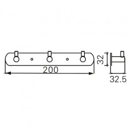 NESSY Планка 3 крючка, хром