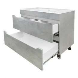 Комплект Тумба Florena 80 (810*810*470) с раковиной Leon 7506-80 Светлый Бетон