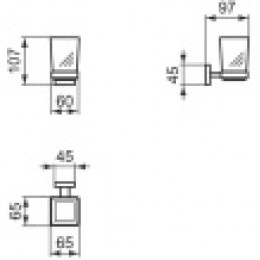 E2204AA IOM Square Стакан с держателем, матовое стекло, с крепежом
