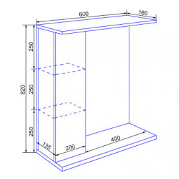 Тумба Стиль- 70/1 (660*830*320) БЕЗ РАКОВИНЫ Балтика 70