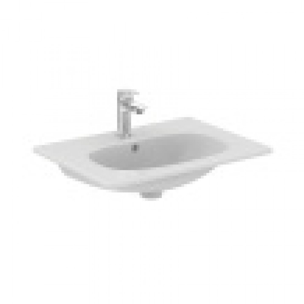 T351001 TESI Vanity Умывальник 60 см для монтажа соло с дизайн-сифоном или с подстольем TESI 60 см, с отверстием под смеситель, с отверстием перелива.