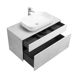 Марбл 100 Тумба-умывальник Слэйт/Белый матовый (Mila, Одри, Лола)