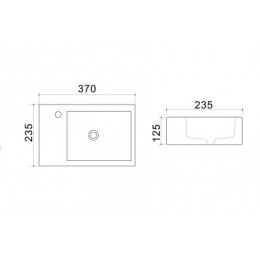 AZ-4331 Раковина правая 37*23,5*12,5 см