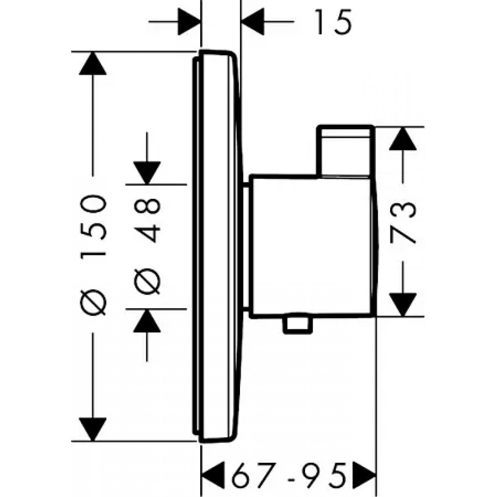 15756000 Термостат для душа Ecostat S Highflow, СМ