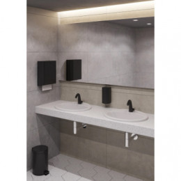 Смеситель Космо для раковины, электронный, 220В/6В, черный матовый