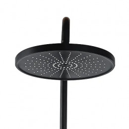 Душевая колонна с трехрежимной лейкой, со смесителем для ванны, с поворотным изливом, круглая, черная, Azario AZ-20BR ARIZONA ROUND