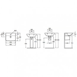 EGD112-00 STRUKTURA Раковина 60x48 с отв.для смесителя,сл.пер.,белый