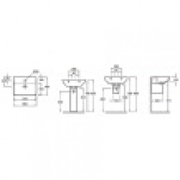 EGD112-00 STRUKTURA Раковина 60x48 с отв.для смесителя,сл.пер.,белый