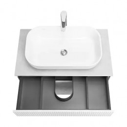 Марбл 80 Тумба-умывальник Слэйт/Белый матовый (Mila,Одри,Лола)