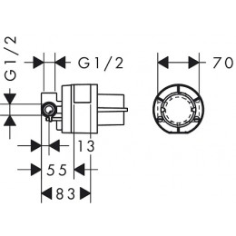 71666000 Logis Смеситель для душа, однорычажный, СМ (внешняя+скрытая часть)