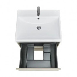 Ona Тумба под раковину 600, бежево-серый матовый 2 ящика (подходит раковина ZRU9307561, 732799E000, 73279A8000)