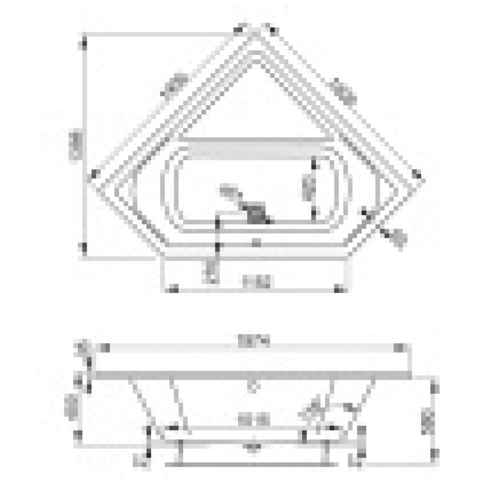 CAVALLO CORNER Ванна акриловая угловая 140х140 см, без панели и каркаса, белая