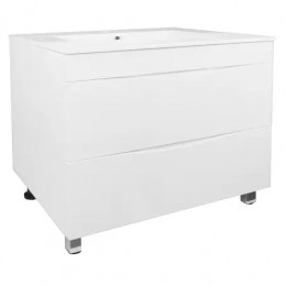 Комплект Тумба Santorini 80 (810*810*470) с раковиной Leon 7506-80 Белый Глянец