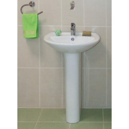 Умывальник "Аттика 55" с хромированным обрамлением УП (Белый, ВКС)/24шт (без крепления)