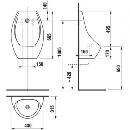 DOMINO Писсуар без сенсора