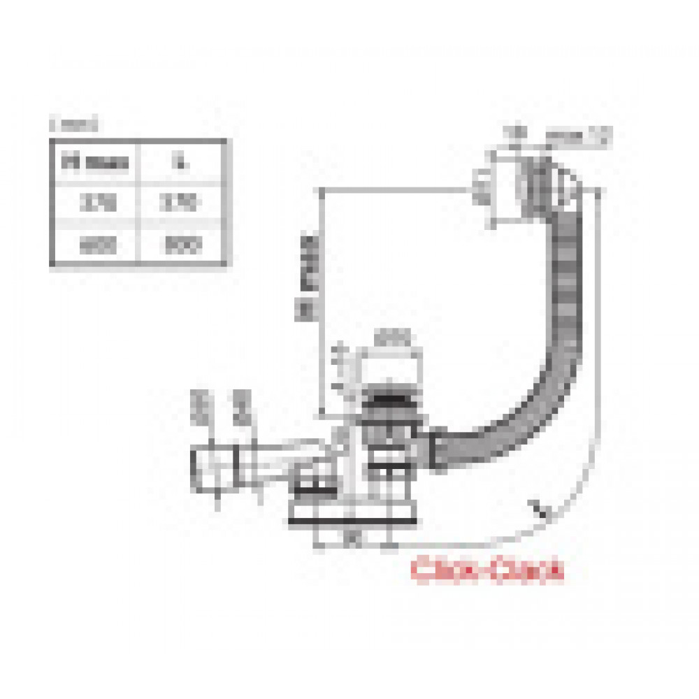 Сточный комплект для ванн CLICK CLACK 800 мм