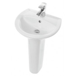 Умывальник "Аттика 55" с хромированным обрамлением УП (Белый, ВКС)/24шт (без крепления)