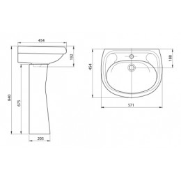 Умывальник Воротынский бел. 570 * 454