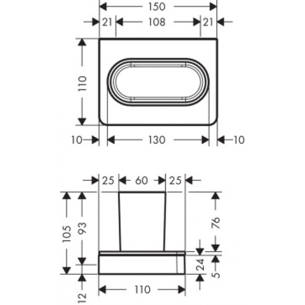 42834000 Axor Universal Accessories Стакан для зубных щеток для настенного и монтажа на рейлинг