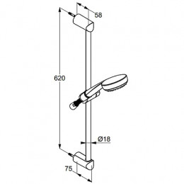 KLUDI LOGO Душевой гарнитур 1S, 600 мм, арт. 6816005-00