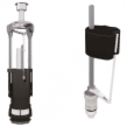 171014 Арматура для бачка/унитаза: спуск  URAL II , наполн. UNI BOTTOM нижняя подводка, пластик 1/2,OLI Rus