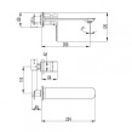 ASHER Смеситель для раковины скрытого монтажа, хром