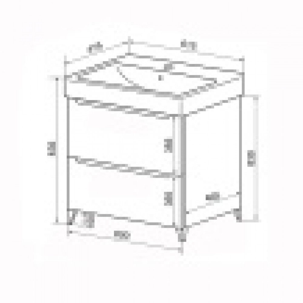 Комплект Тумба LOTOS 60/2 Н (615х475х835) напольная с раковиной Monte 60