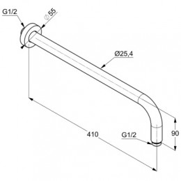 KLUDI A-QA Кронштейн для душа 400 мм, арт. 6651405-00