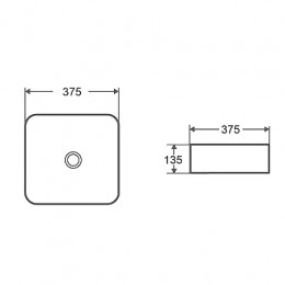 Раковина Azario, накладная, белая глянцевая, 375*375*135 мм, AZ-2283
