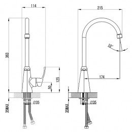 Смеситель для кухни, хром