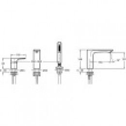 Смеситель на деку ванной на 3 отверстия, хром, E72292-CP ALEO