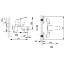 EVORA Смеситель для ванны с ручным душем