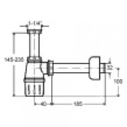 108694 Сифон Viega для раковины (пластик) с пристенной розеткой D=50 мм, 1 1/4х32, белый, подходит для смесителя с дон.клапаном