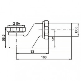 Сифон без выпуска для ванны и душ. поддона G 1 1/2 х 40 латунь, AZARIO, AZ-112-Br
