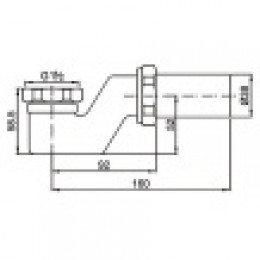 Сифон без выпуска для ванны и душ. поддона G 1 1/2 х 40 латунь, AZARIO, AZ-112-Br