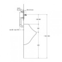 B7391AA Встраиваемый смывной напорный клапан для писсуаров G1/2" с задней подводкой, с кнопкой, нержавеющая сталь