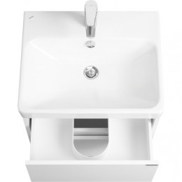 Сканди 55 Тумба Белый матовый/Белый глянец (БЕЗ УМЫВАЛЬНИКА Адриана-55)