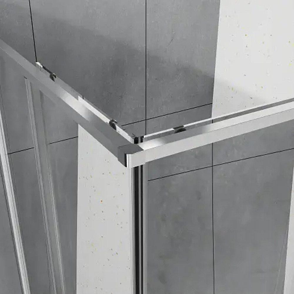 AZ-R43-90-MB-CL Душевое ограждение SHANGHAI SQP-90х90х195-MB-CL, прозрачное стекло 6 мм, профиль матовый черный