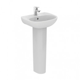 T352401 TESI Умывальник для рук 45 см (тонкий бортик) для монтажа с сифоном, колонной или полуколонной, с отверстием под смеситель