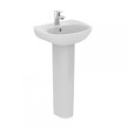 T352401 TESI Умывальник для рук 45 см (тонкий бортик) для монтажа с сифоном, колонной или полуколонной, с отверстием под смеситель