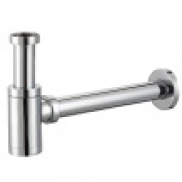 Сифон без выпуска для умывальника G 1 1/4 латунь, цилиндр, ХРОМ,блистер. AZARIO, AZ-108-CHR