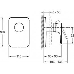 E98705-CP ALEO Встраиваемый смеситель на 1 выход без внутреннего короба арт. 98699D-NF, Хром