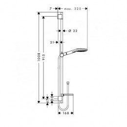 Душевой гарнитур Hansgrohe Raindance Select E 120 26621400 со штангой 90 см и мыльницей белый/хром