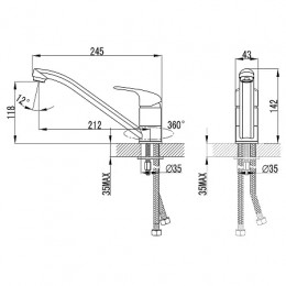 Смеситель для кухни, хром