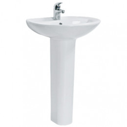 Умывальник "Аттика 55" с хромированным обрамлением УП (Белый, ВКС)/24шт (без крепления)