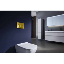 Панель смыва, золото матовое, круглая,  AZARIO