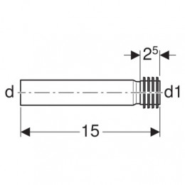 152.489.16.1 Удлинитель колена смыва Geberit, с манжетой: Черный