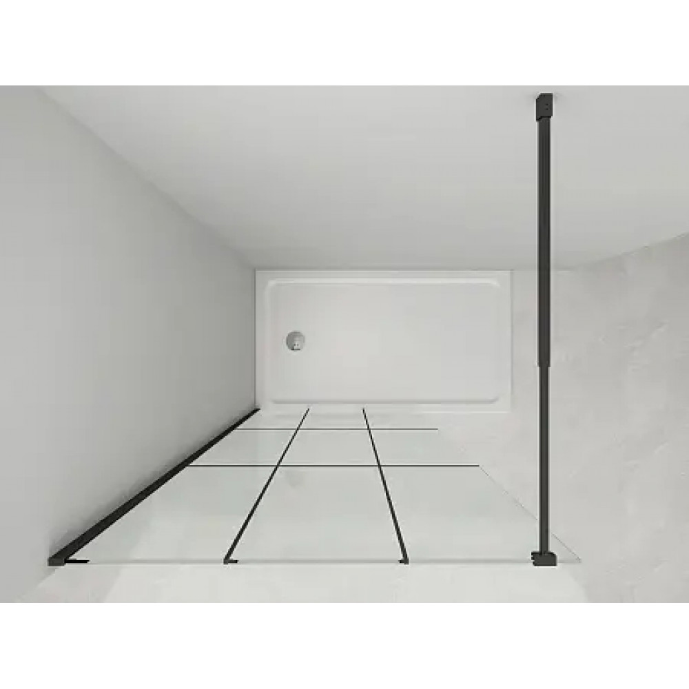 Душевая перегородка Walk-in, стекло лофт клетка CS-W02B-120 120x200, 8  мм, профиль черный матовый