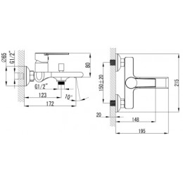 FARO Смеситель для ванны с ручным душем